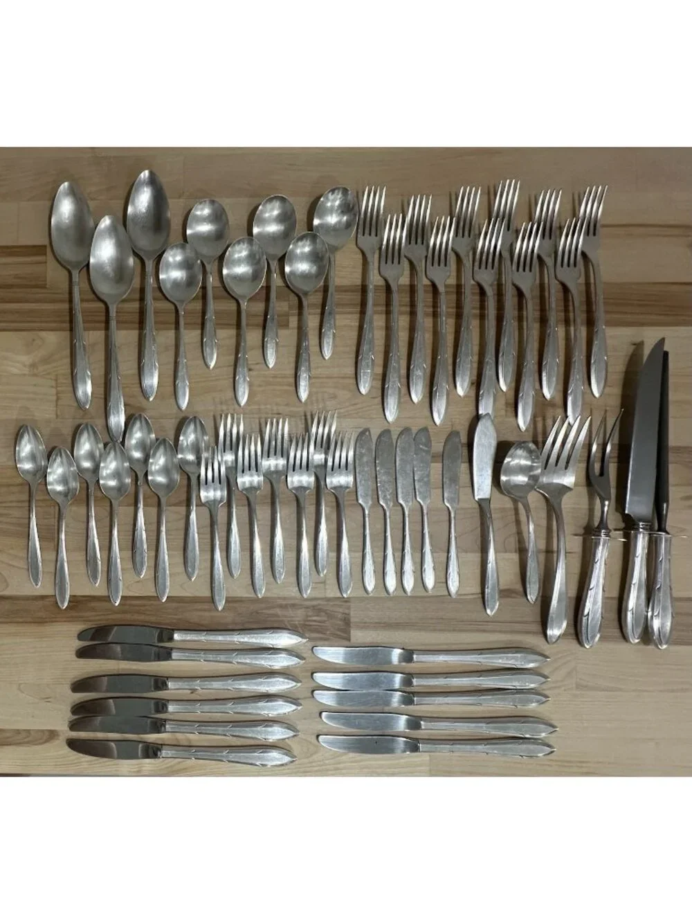 56pc Nobility Plate Pattern Reverie by Oneida Silverplate Serving Flatware Lot